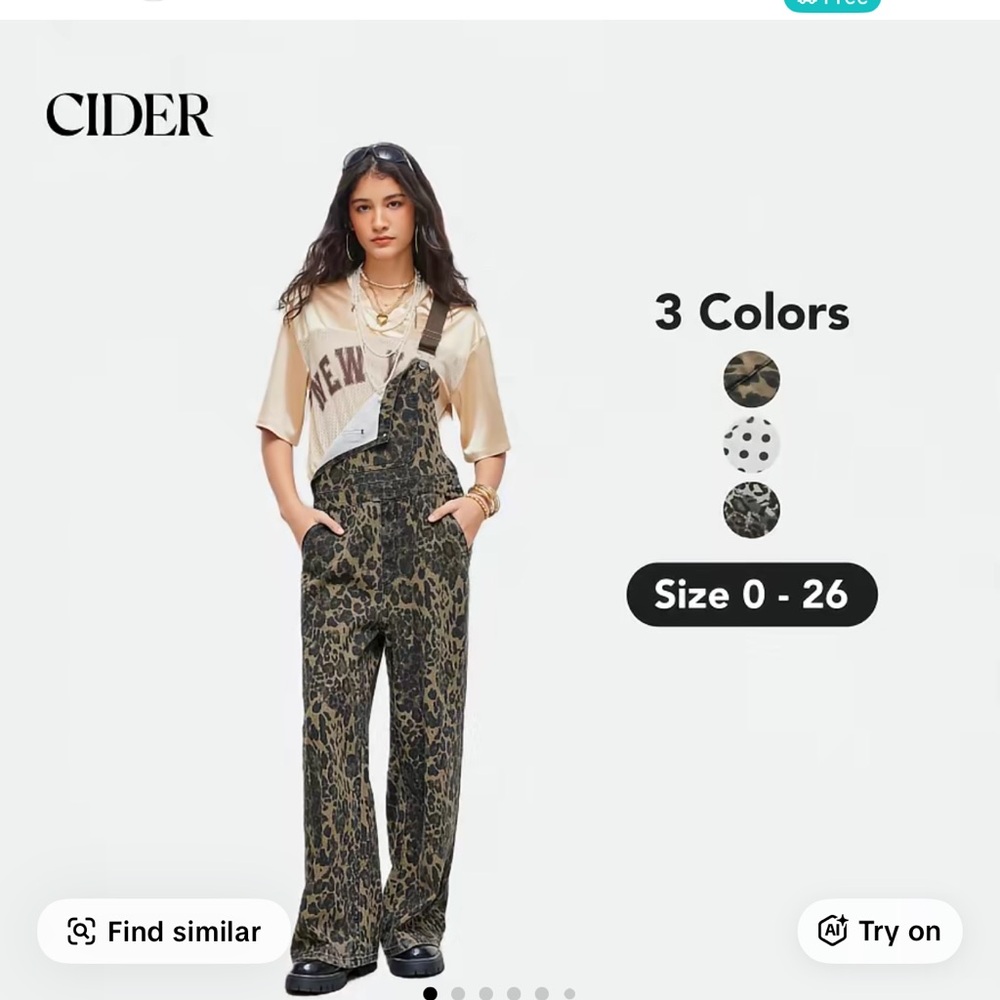 Cider Leopard Print Overalls in Cream and Black